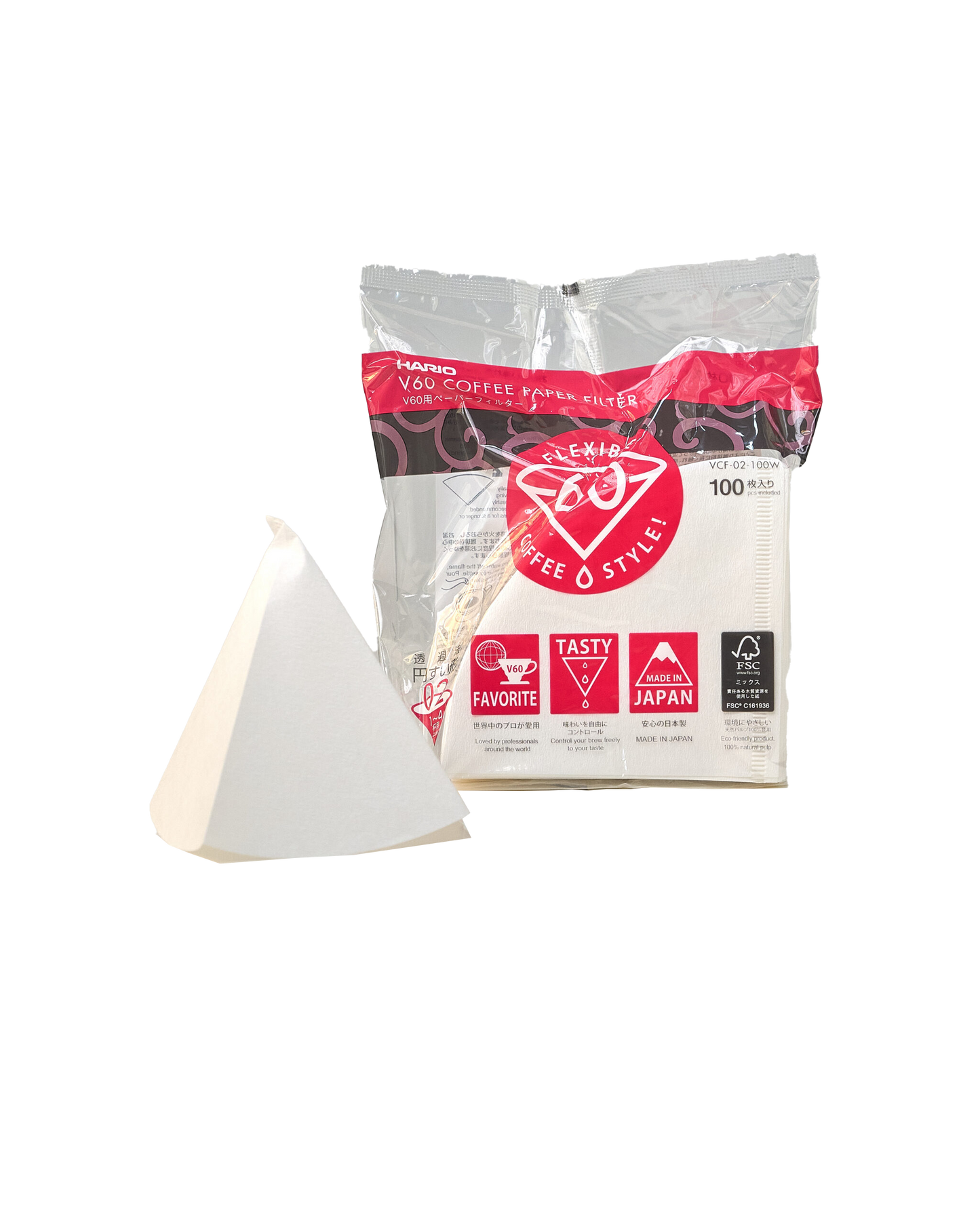 Hario V-60 Paper Coffee Filters (2 cups) - 100 sheets