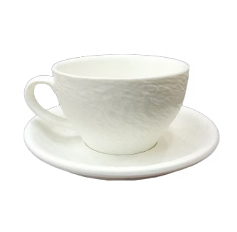 Caffeinection - Ceramic Coffee Cup + Saucer | 200ml | White